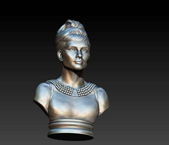 Audrey Hepburn 3D Portrait Model ready to 3D print 3D print model_16