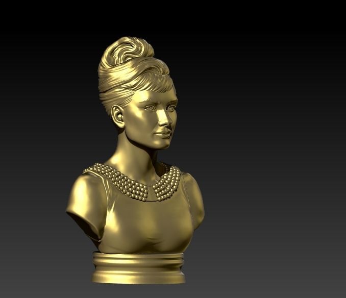 Audrey Hepburn 3D Portrait Model ready to 3D print 3D print model_15