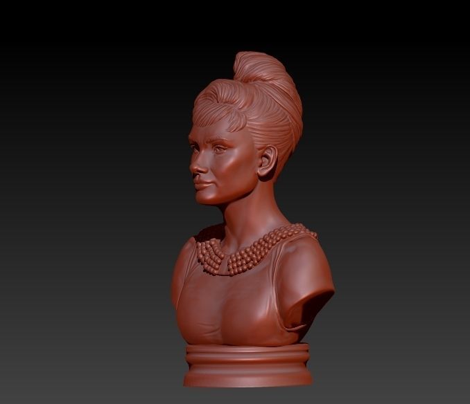 Audrey Hepburn 3D Portrait Model ready to 3D print 3D print model_8