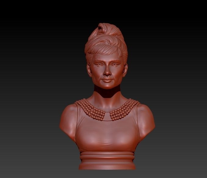 Audrey Hepburn 3D Portrait Model ready to 3D print 3D print model_6