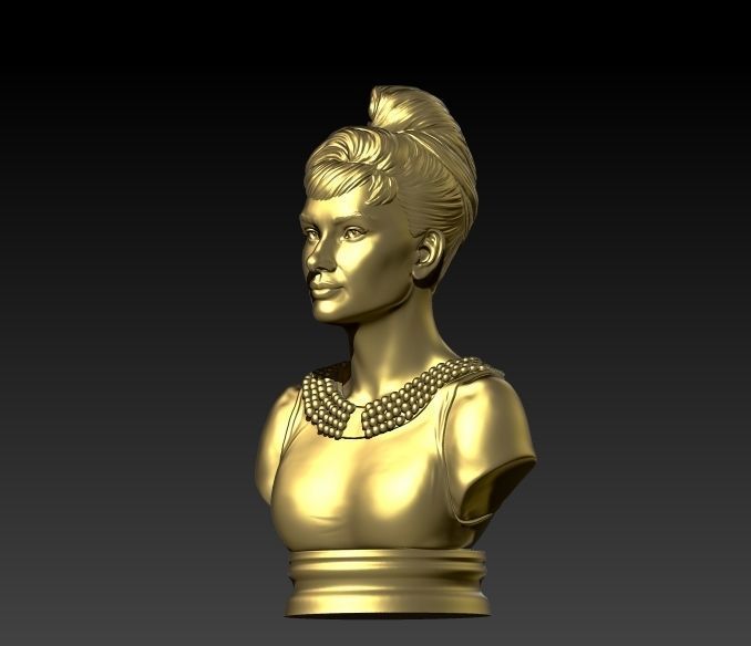 Audrey Hepburn 3D Portrait Model ready to 3D print 3D print model_3