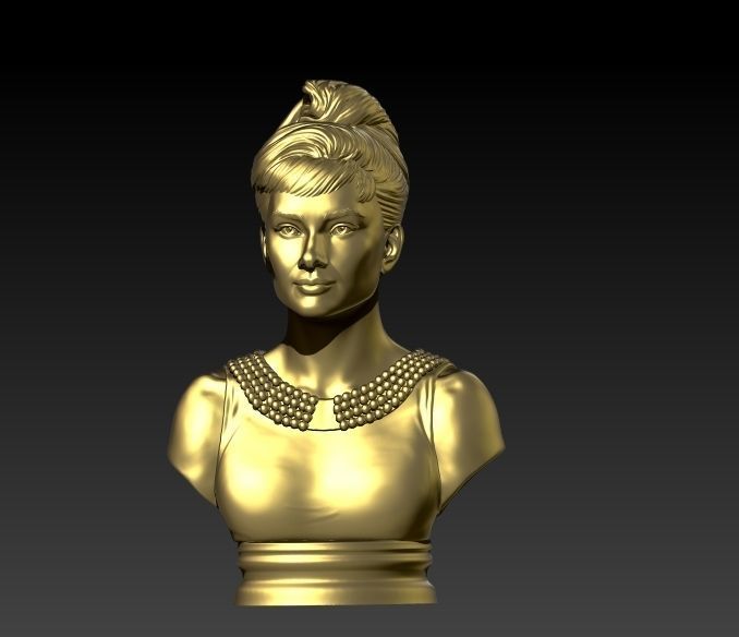 Audrey Hepburn 3D Portrait Model ready to 3D print 3D print model_10