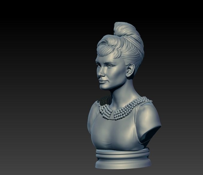 Audrey Hepburn 3D Portrait Model ready to 3D print 3D print model_14