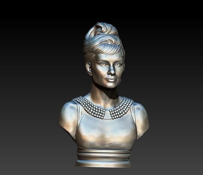 Audrey Hepburn 3D Portrait Model ready to 3D print 3D print model_5