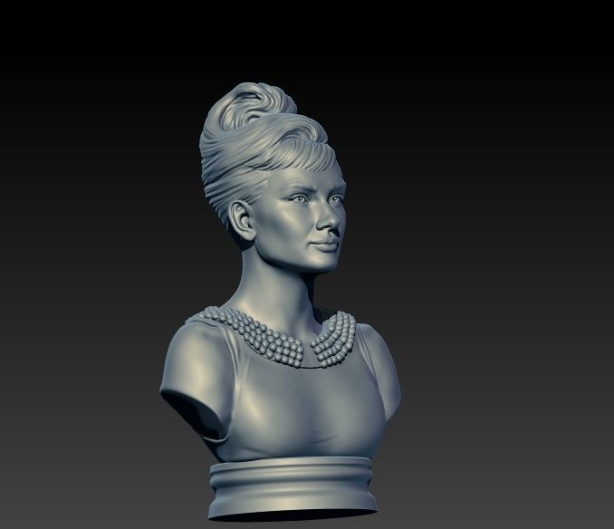 Audrey Hepburn 3D Portrait Model ready to 3D print 3D print model_1