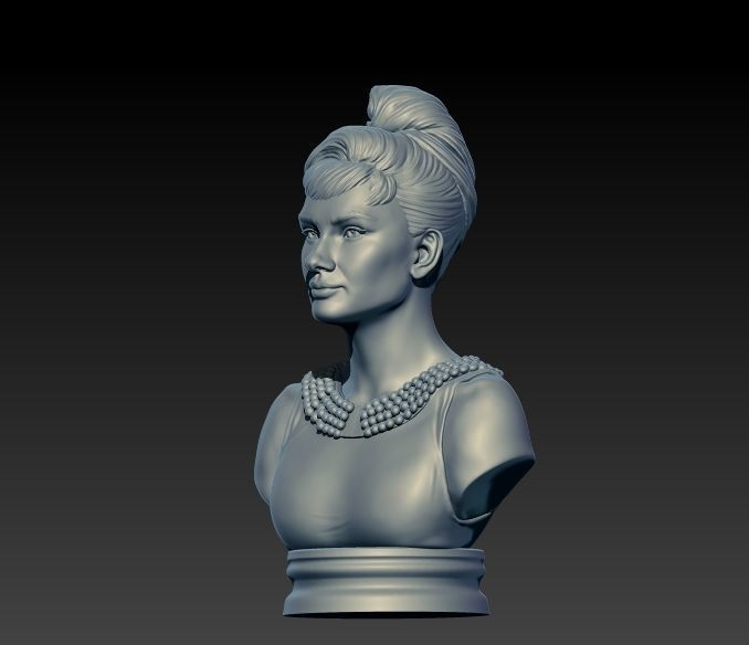 Audrey Hepburn 3D Portrait Model ready to 3D print 3D print model_12