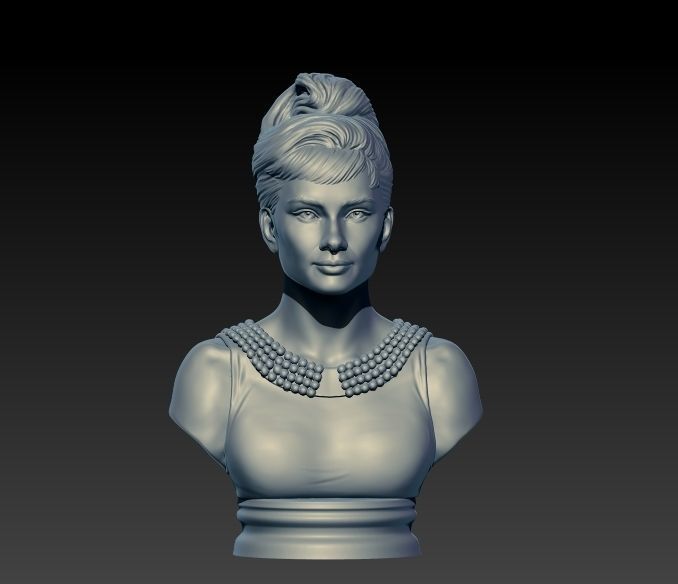 Audrey Hepburn 3D Portrait Model ready to 3D print 3D print model_4