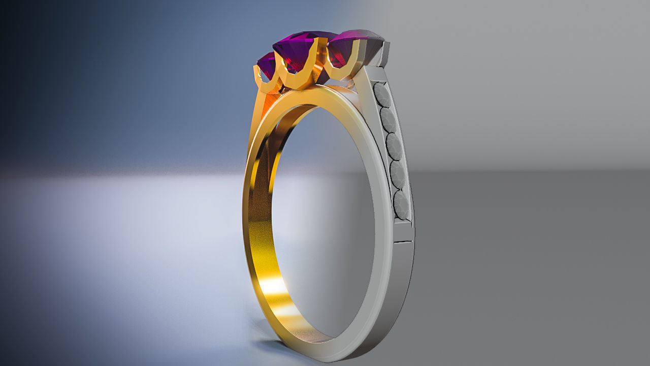 Solitaire Wedding Engagement Women Ring 3D 3D model_3