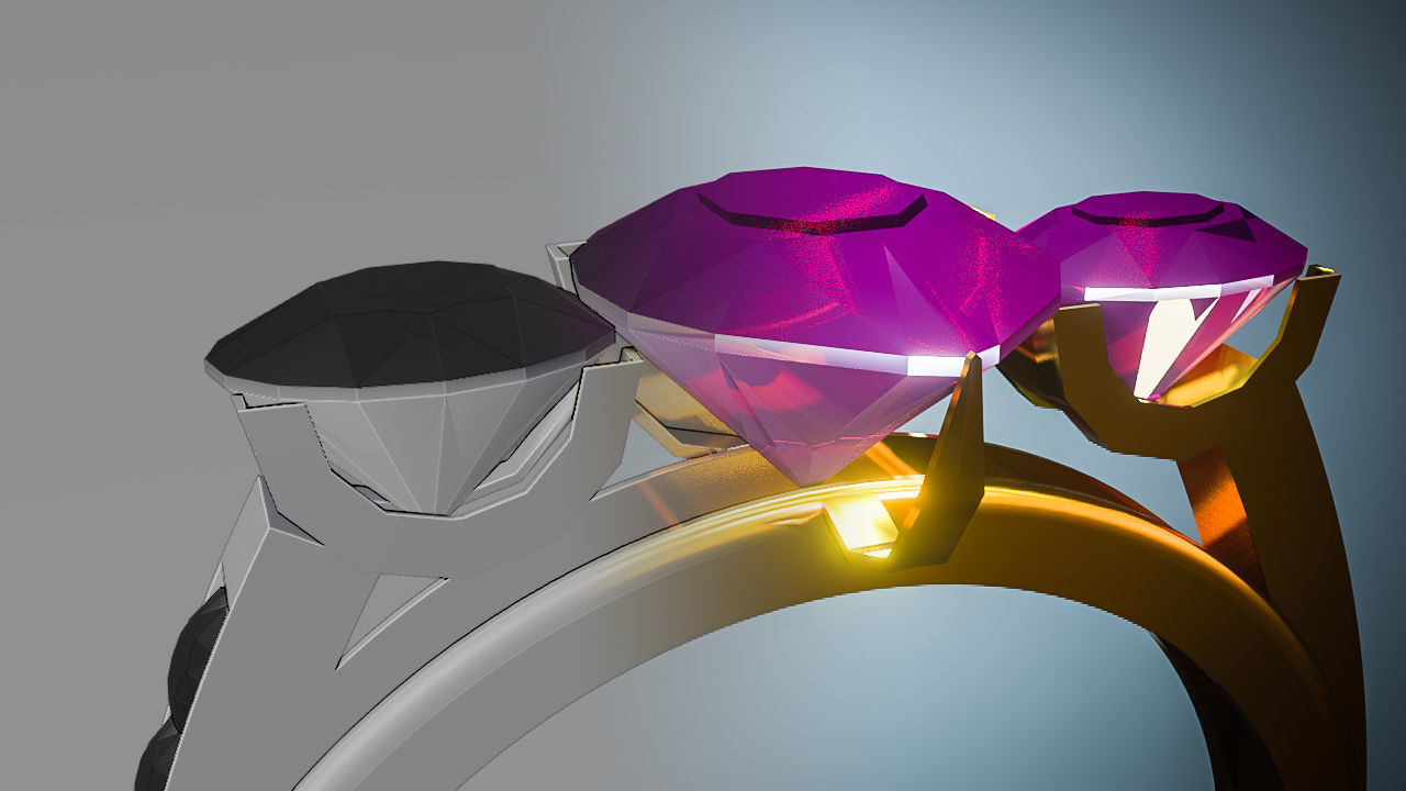 Solitaire Wedding Engagement Women Ring 3D 3D model_9