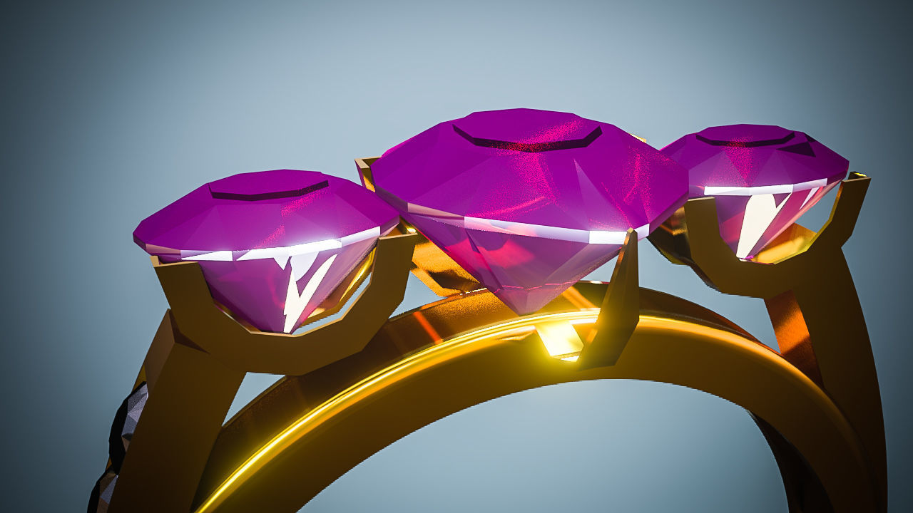 Solitaire Wedding Engagement Women Ring 3D 3D model_8