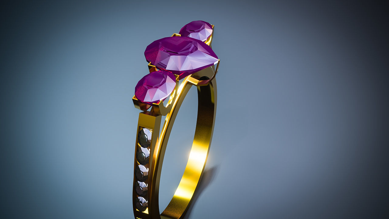 Solitaire Wedding Engagement Women Ring 3D 3D model_4