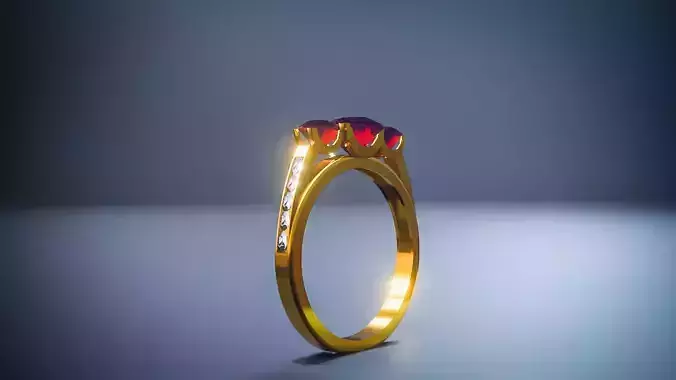 Solitaire Wedding Engagement Women Ring 3D 3D model