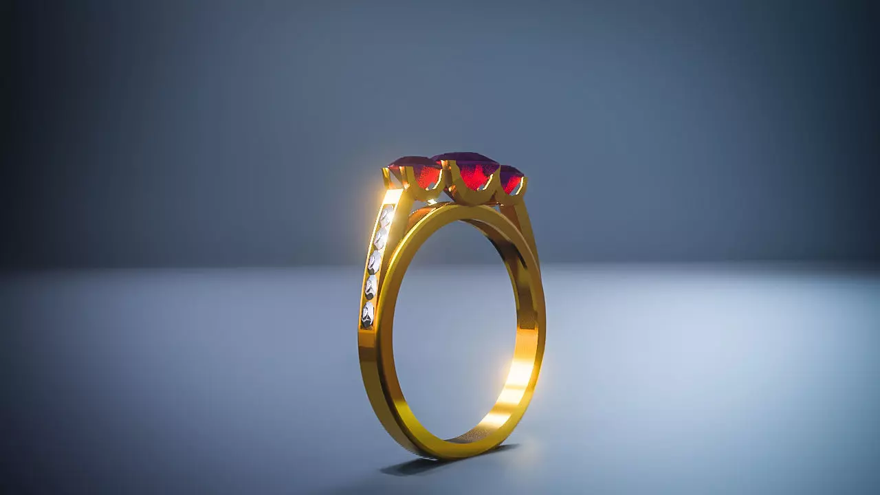 Solitaire Wedding Engagement Women Ring 3D 3D model_0