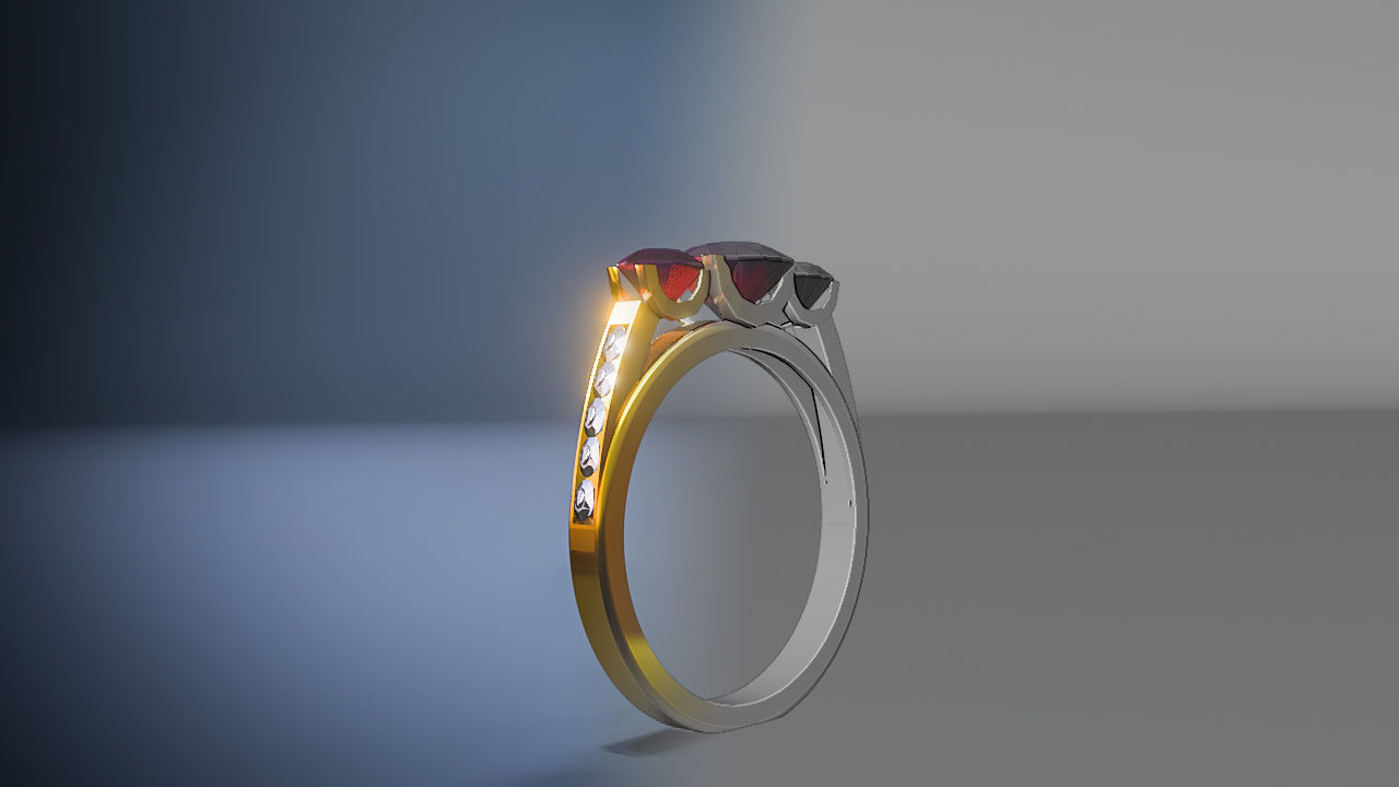 Solitaire Wedding Engagement Women Ring 3D 3D model_1