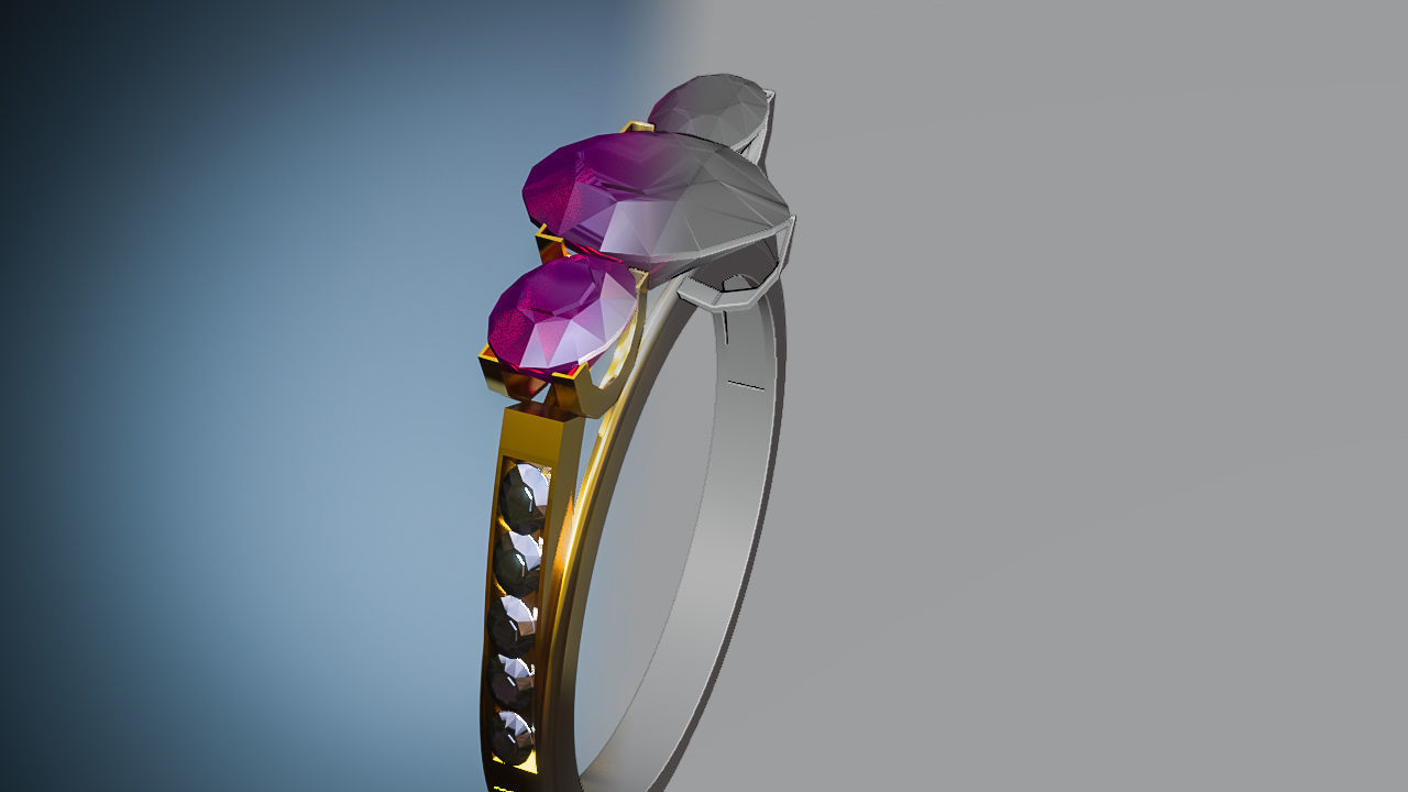 Solitaire Wedding Engagement Women Ring 3D 3D model_5