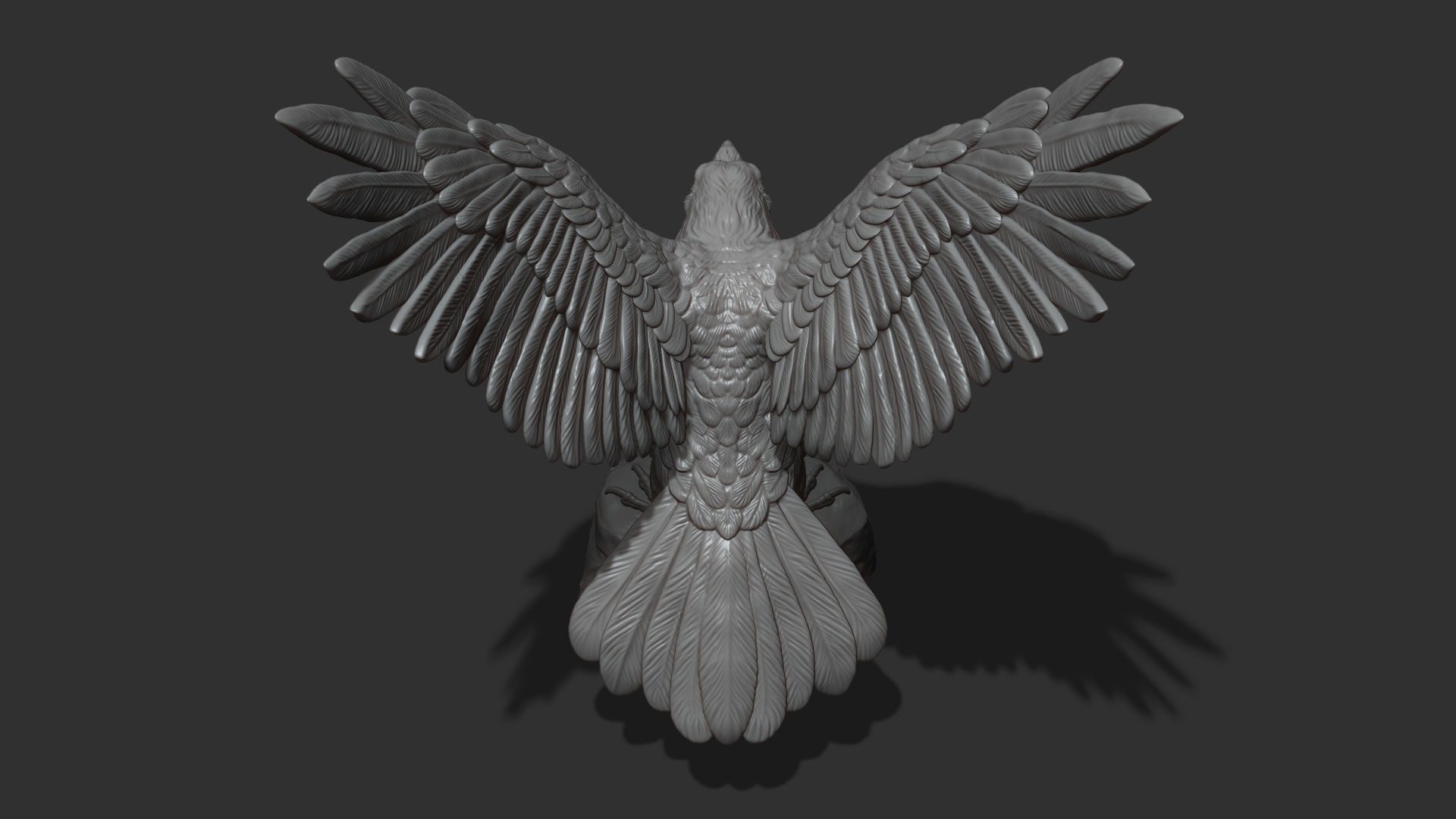 Raven spread its wings 3D print model_7