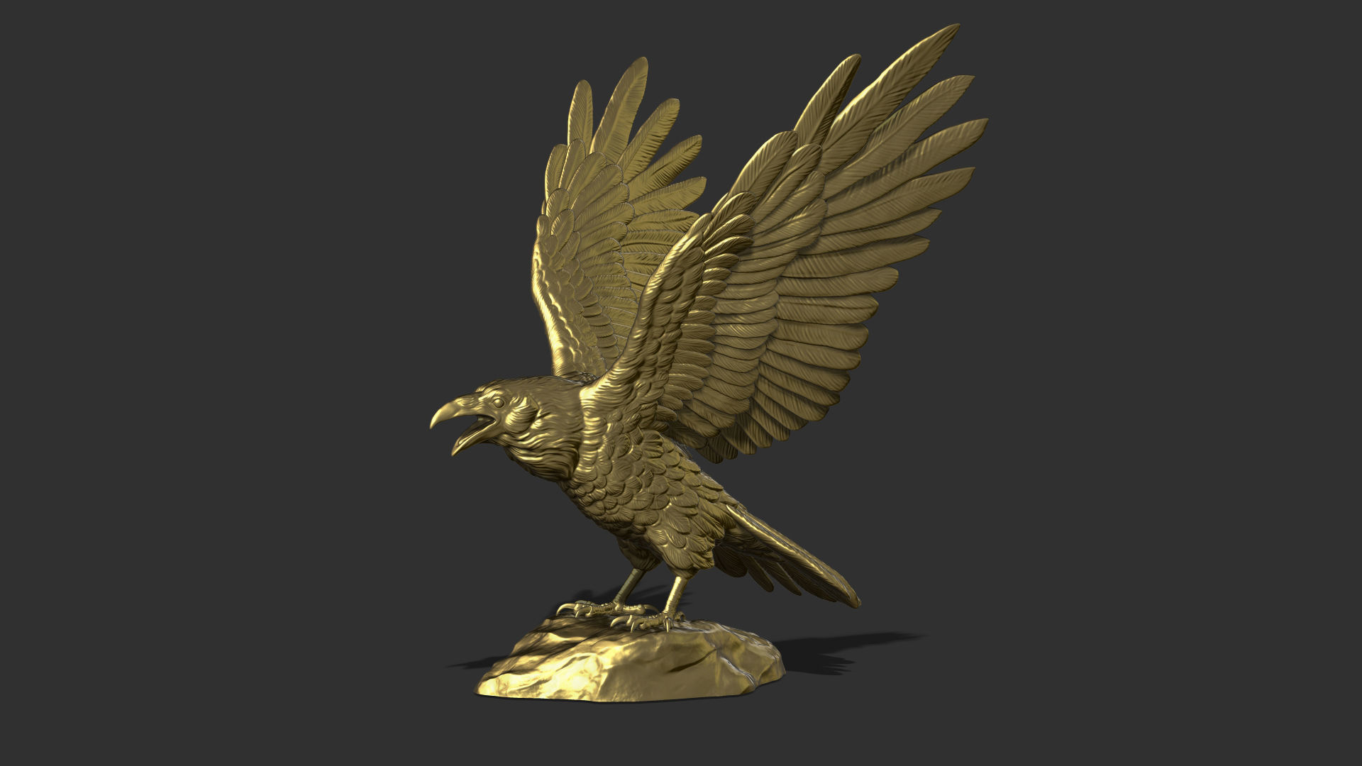 Raven spread its wings 3D print model_3