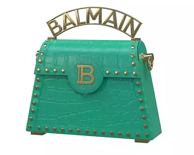 Balmain B-Buzz Dynasty Small Bag Green Crocodile Low-poly 3D model