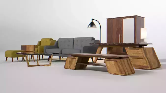 Modern Luxury Furniture Low-poly 3D model