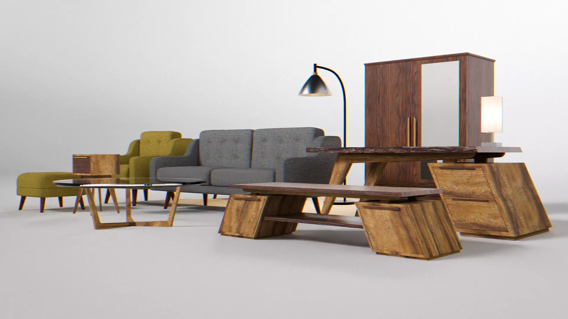 Modern Luxury Furniture Low-poly 3D model