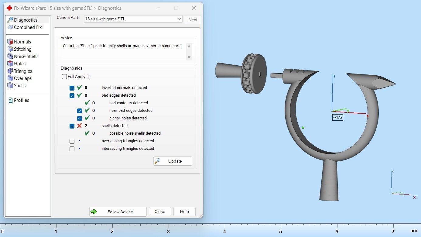 Nail Ring In The Finger with gems 15 Size N101 3D print model_11