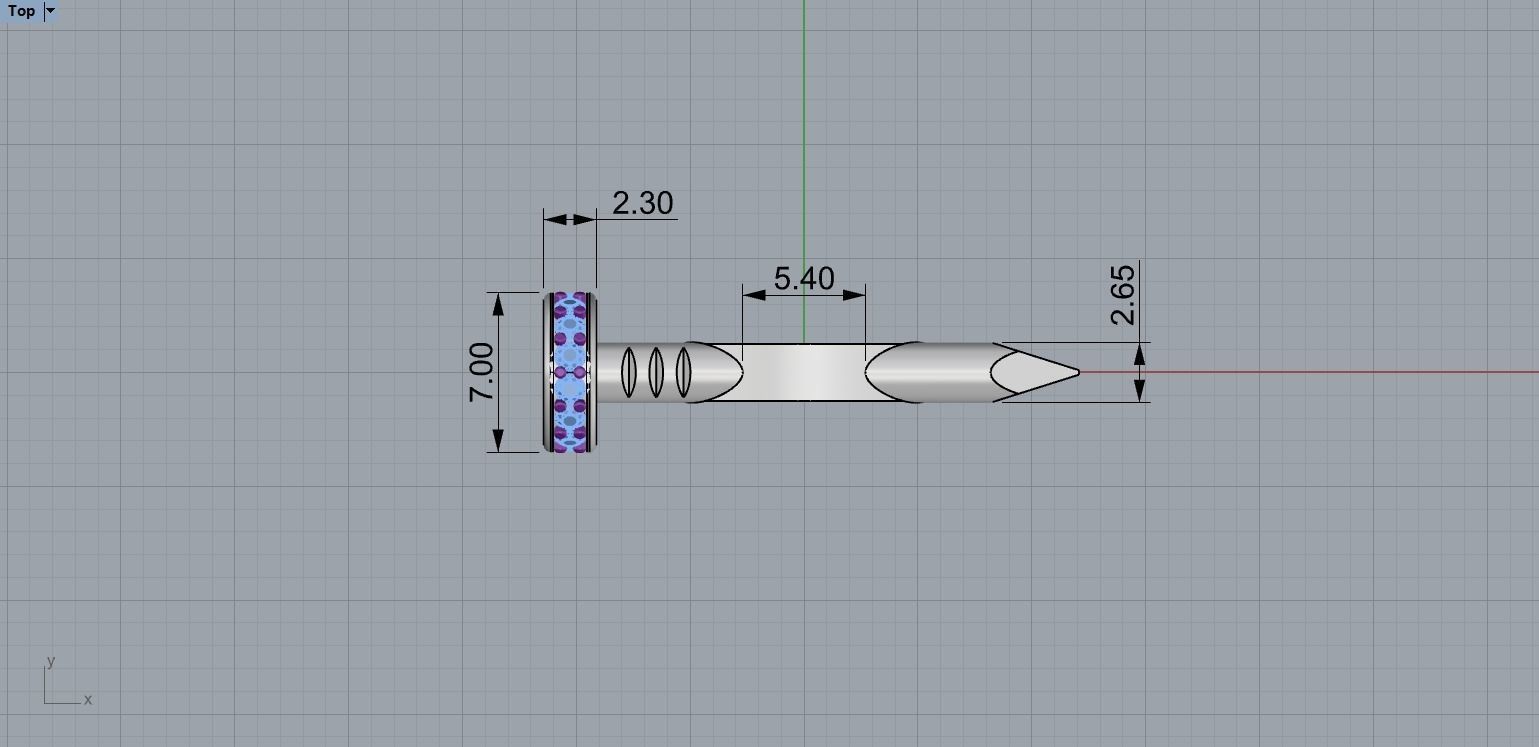 Nail Ring In The Finger with gems 15 Size N101 3D print model_8