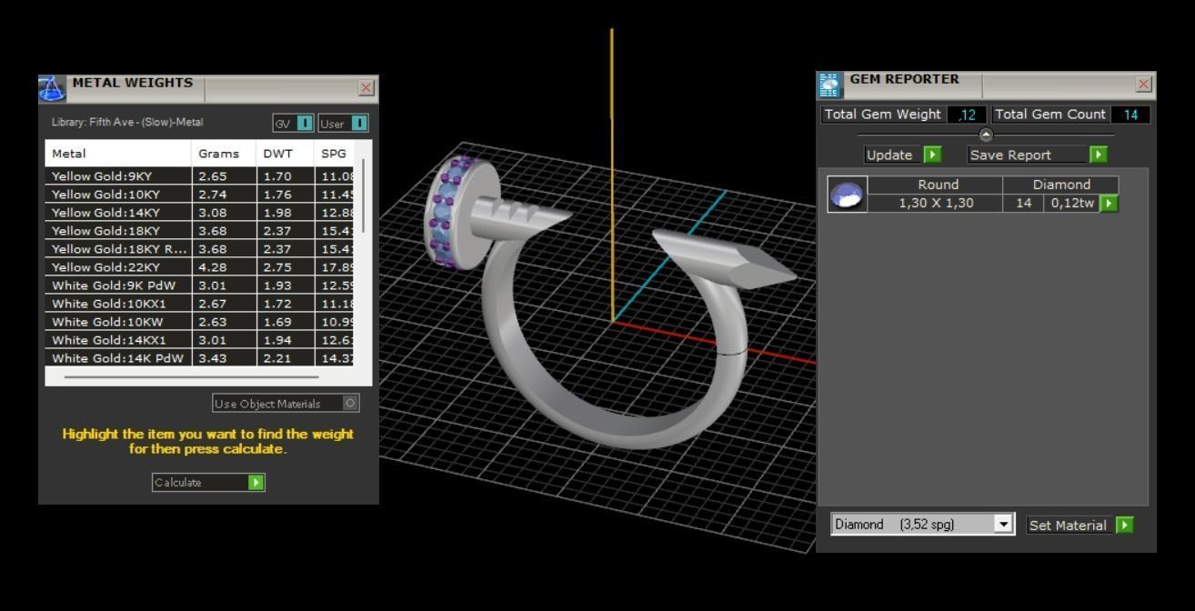 Nail Ring In The Finger with gems 15 Size N101 3D print model_10