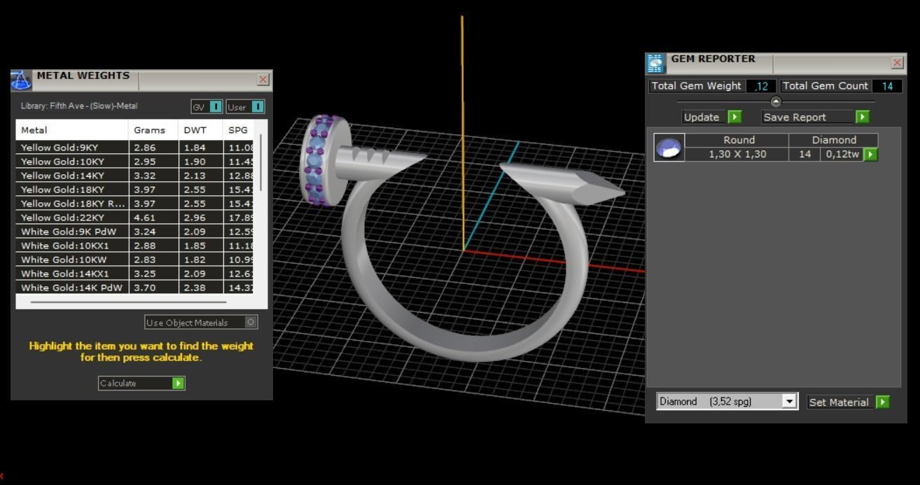 Nail Ring In The Finger with gems 17 Size N103 3D print model_9