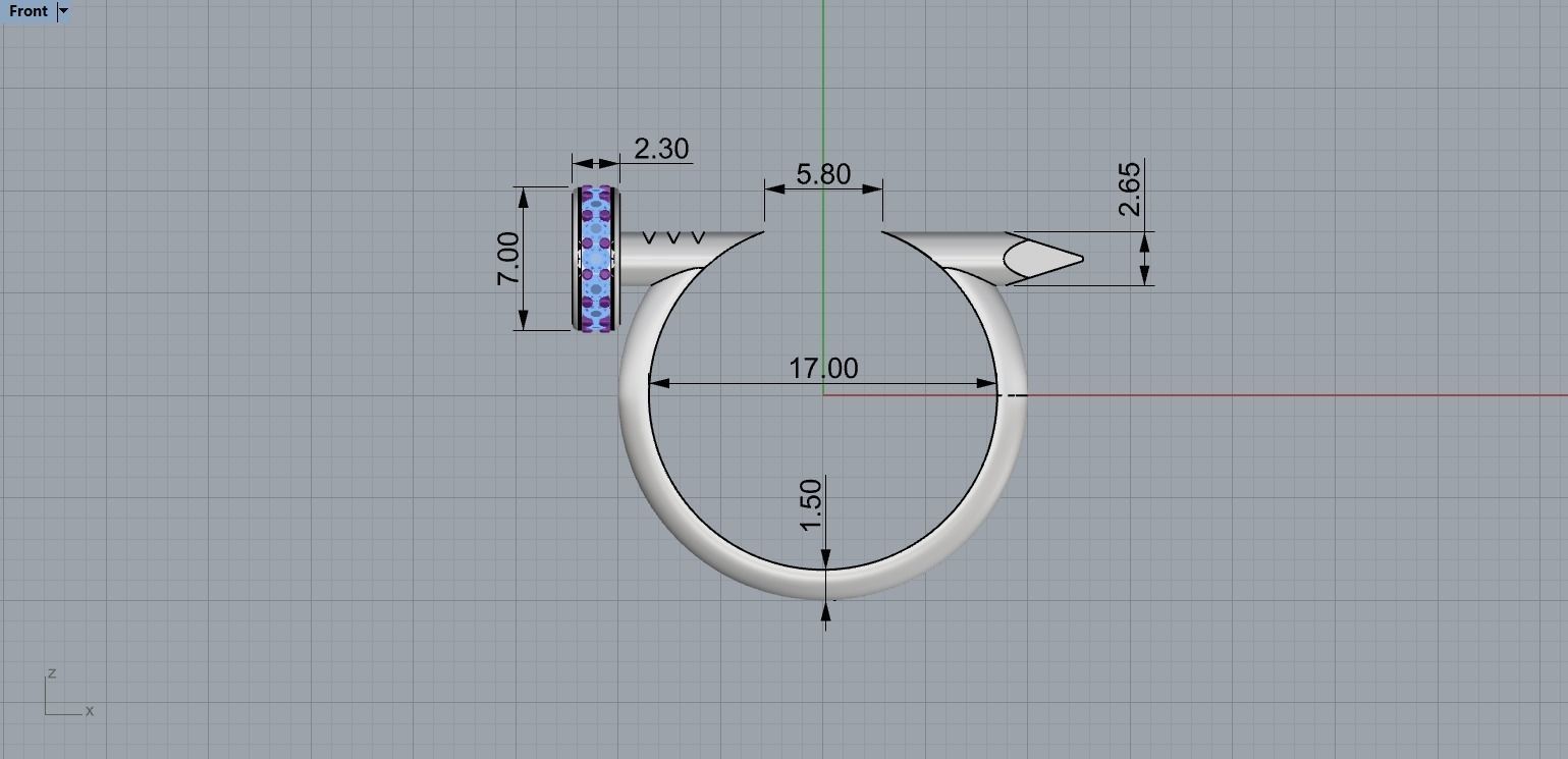 Nail Ring In The Finger with gems 17 Size N103 3D print model_6