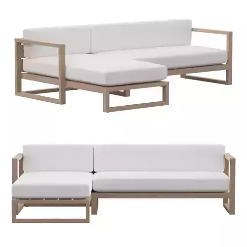 AEGEAN TEAK LEFT-ARM SOFA-CHAISE SECTIONAL