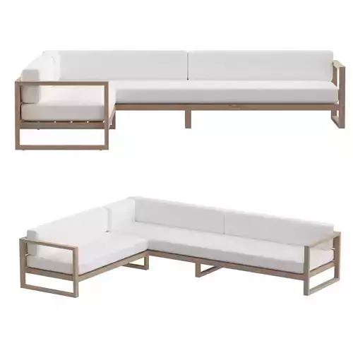AEGEAN TEAK CUSTOMIZABLE SECTIONAL 3D model