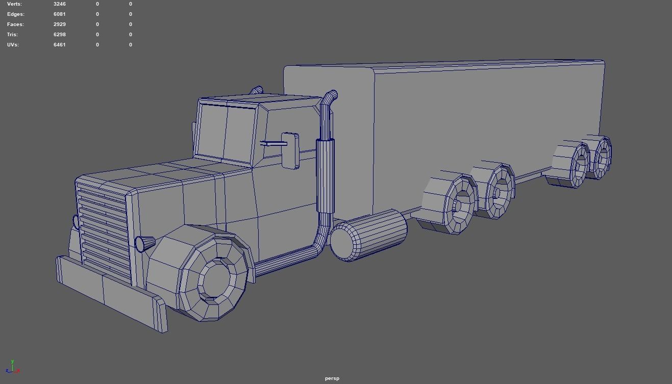Low Poly Truck 04 Low-poly 3D model_8