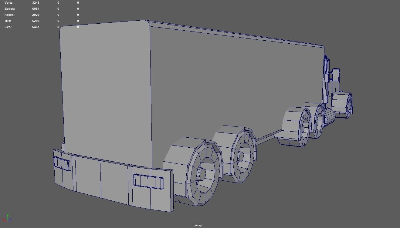 Low Poly Truck 04 Low-poly 3D model_9