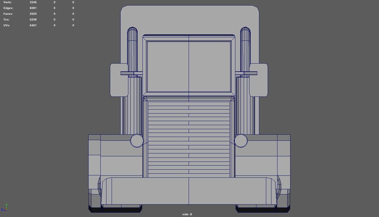 Low Poly Truck 04 Low-poly 3D model_12