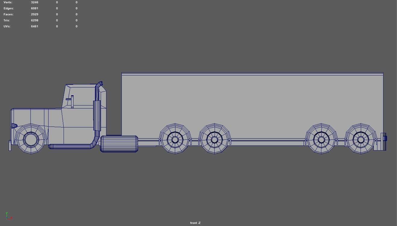 Low Poly Truck 04 Low-poly 3D model_11