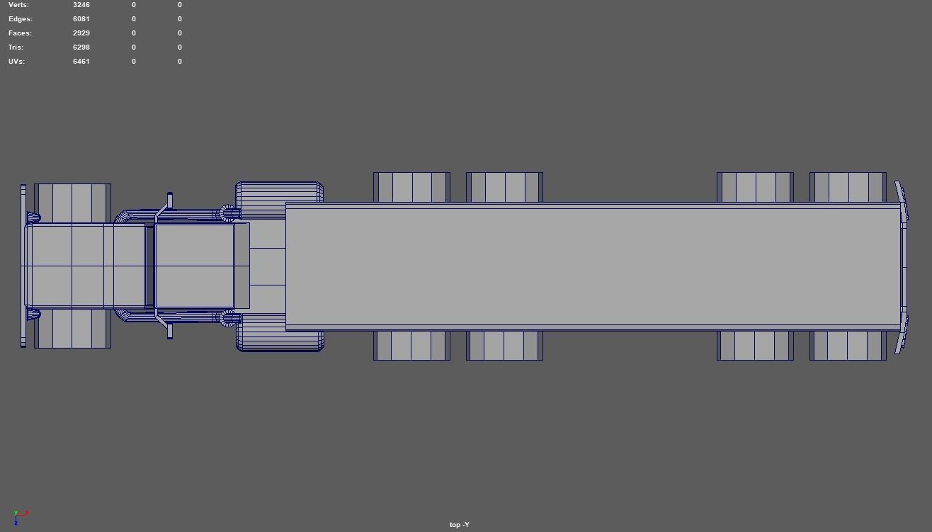 Low Poly Truck 04 Low-poly 3D model_10