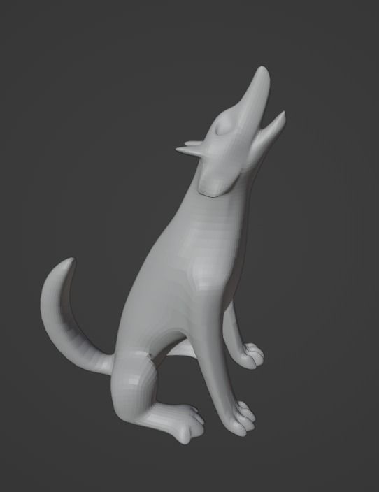 Howling Coyote 3D print model_2