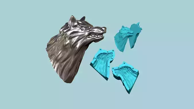 Kit Wolf Head Mould - Foundry Soap Cooking Mold 3D print model