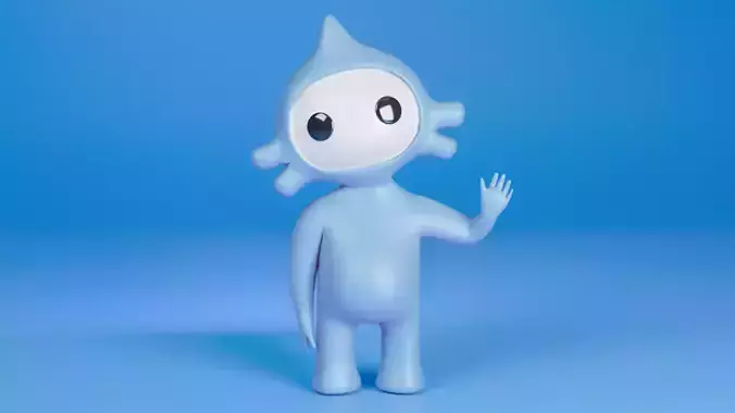 Blue Water Mascot Character 
