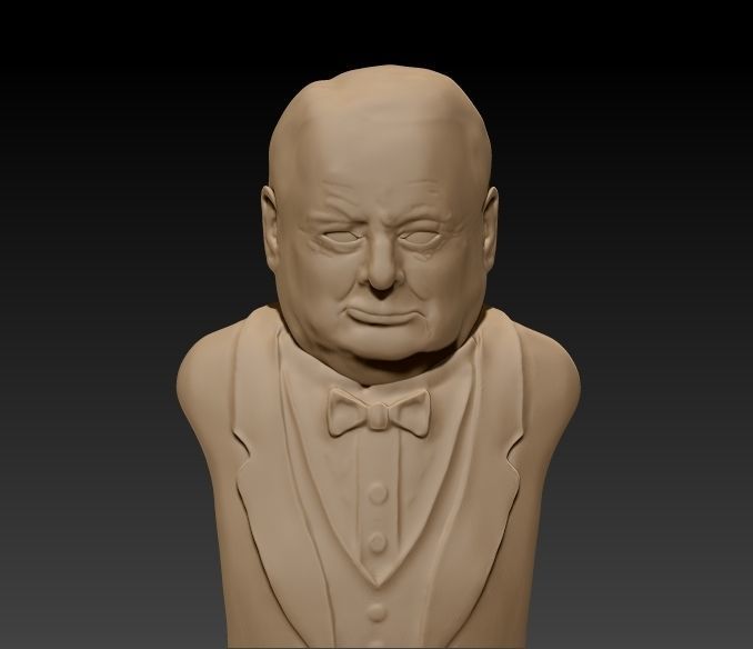 Churchill Bust Ready for 3D printing 3D print model_1