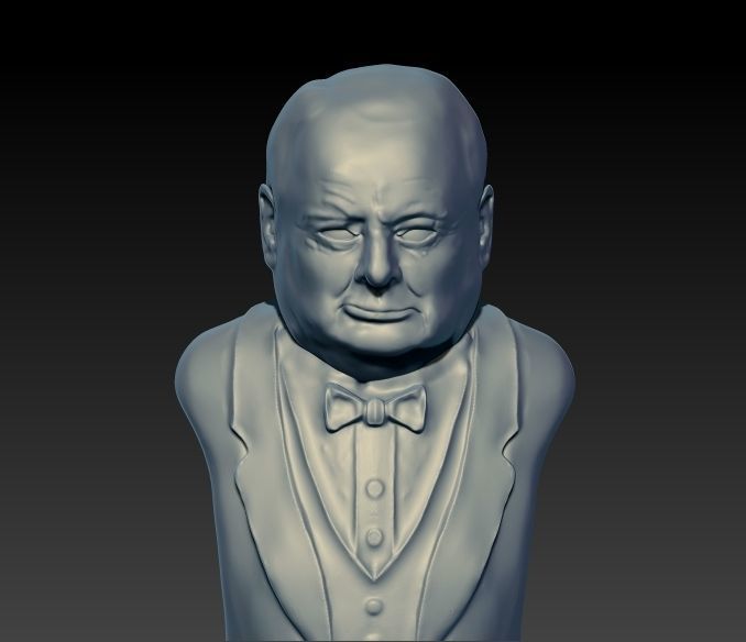 Churchill Bust Ready for 3D printing 3D print model_4