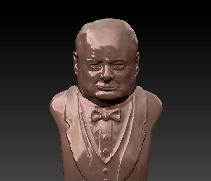 Churchill Bust Ready for 3D printing 3D print model_9