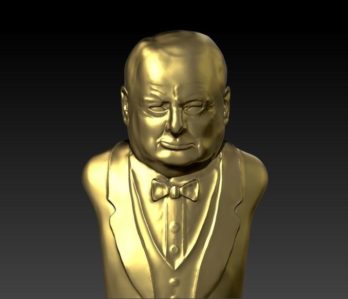 Churchill Bust Ready for 3D printing 3D print model_8