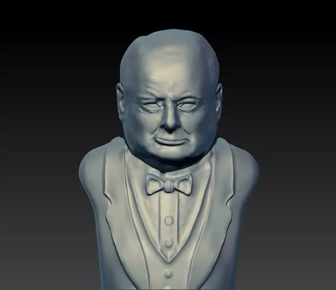 Churchill Bust Ready for 3D printing 3D print model_0