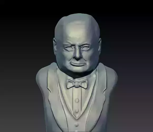 Churchill Bust Ready for 3D printing 3D print model Churchill Bust Ready for 3D printing 3D print model