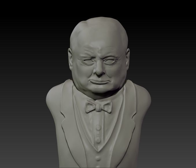Churchill Bust Ready for 3D printing 3D print model_2
