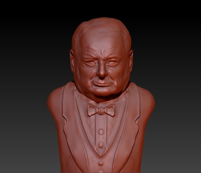 Churchill Bust Ready for 3D printing 3D print model_3