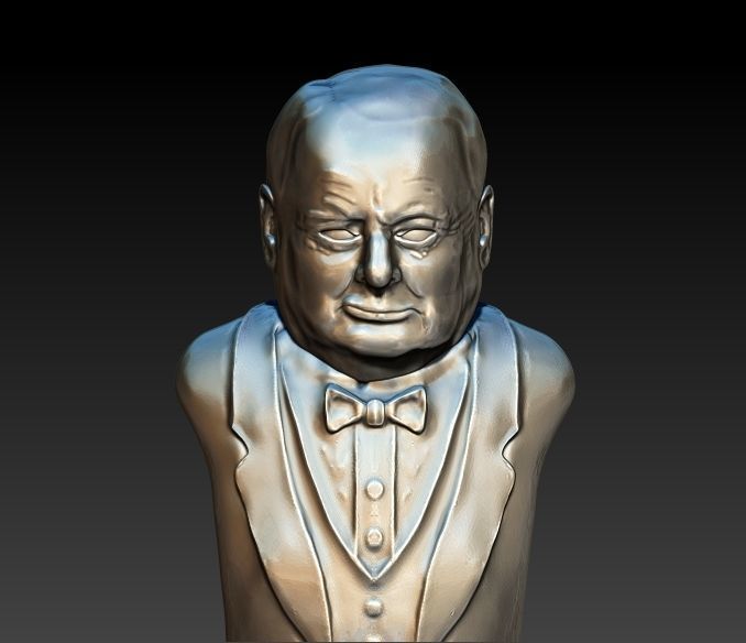 Churchill Bust Ready for 3D printing 3D print model_6