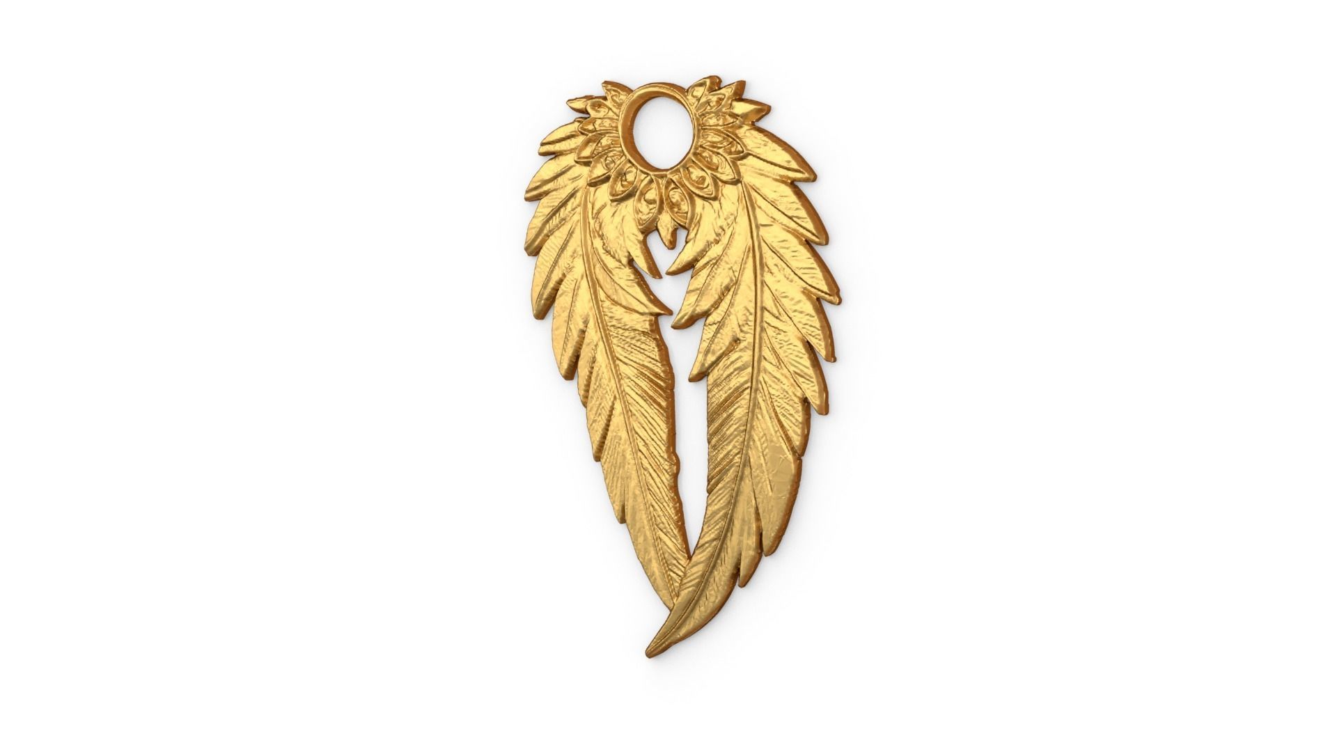  Feather Pendant  21 printable jewelry  3D print model_2
