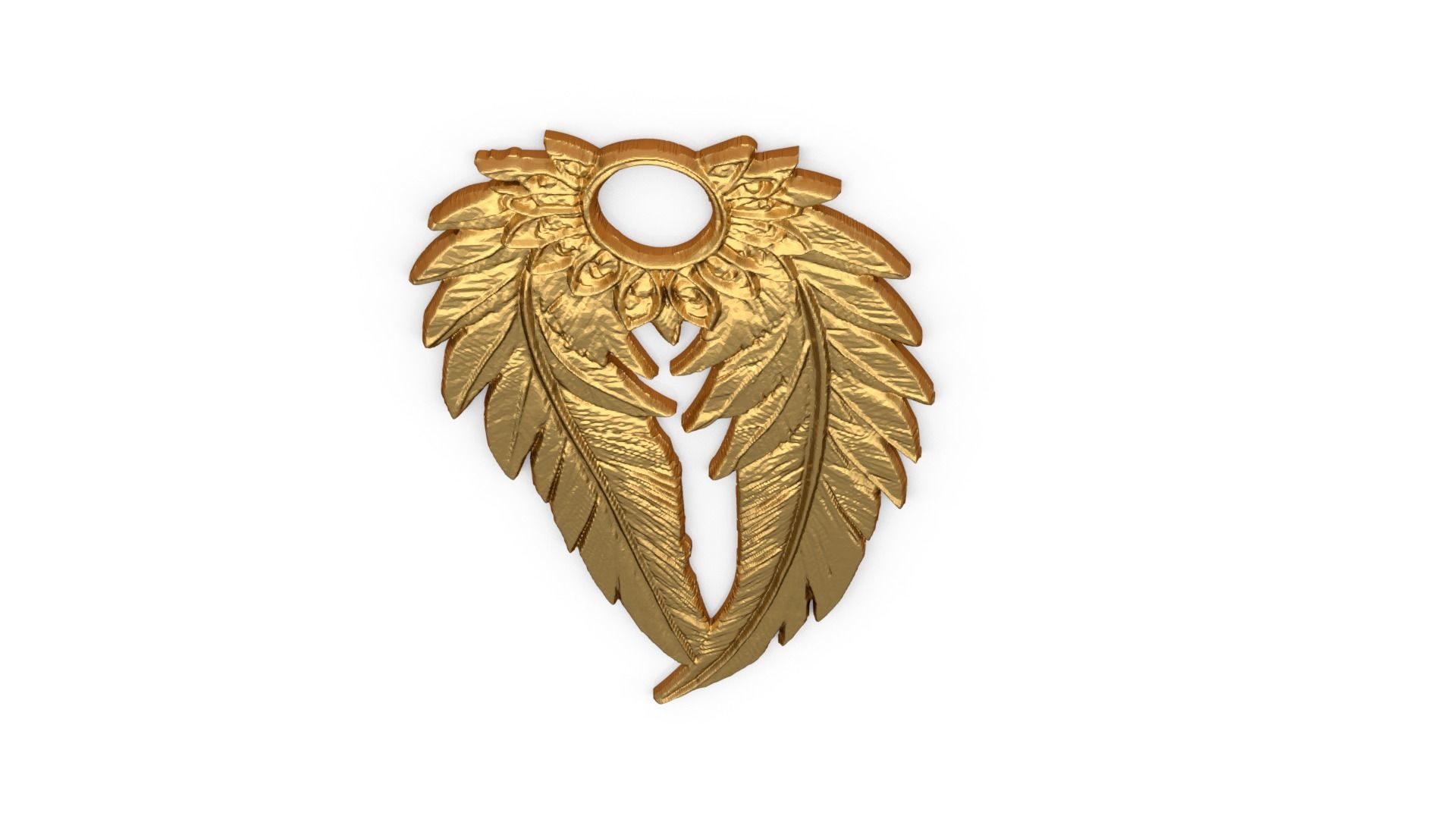  Feather Pendant  21 printable jewelry  3D print model_4